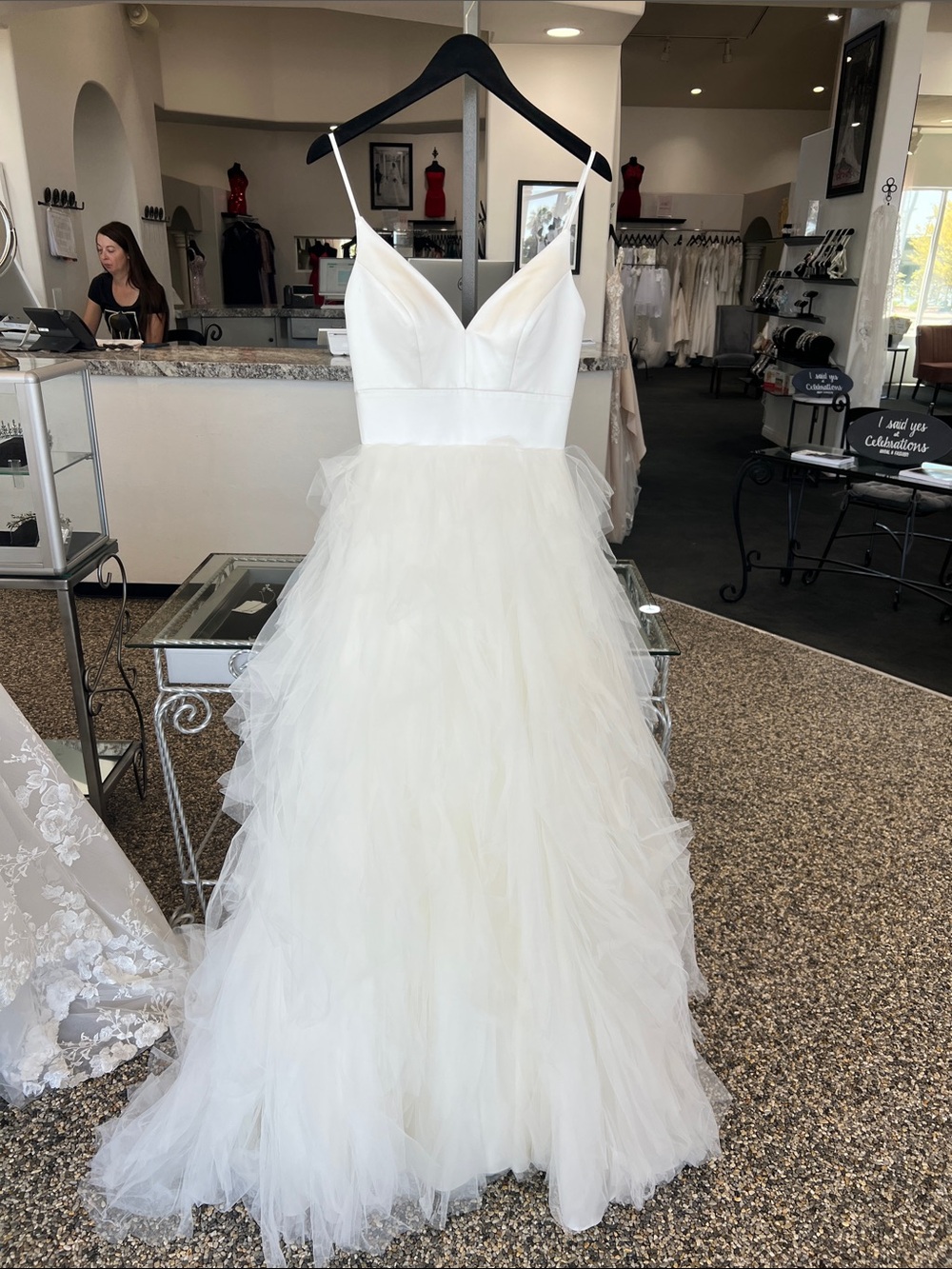 Bridal Gown with Ruffle Tulle Skirt